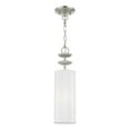 thumbnail image 1 of 42981-91 Livex Lighting Brookdale - 1 Light Mini Pendant In Transitional Style-18.25 Inches Tall and 5.13 Inches Wide-Brushed Nickel Finish, 1 of 8