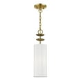 thumbnail image 1 of 42981-01 Livex Lighting Brookdale - 1 Light Mini Pendant In Transitional Style-18.25 Inches Tall and 5.13 Inches Wide-Antique Brass Finish, 1 of 10