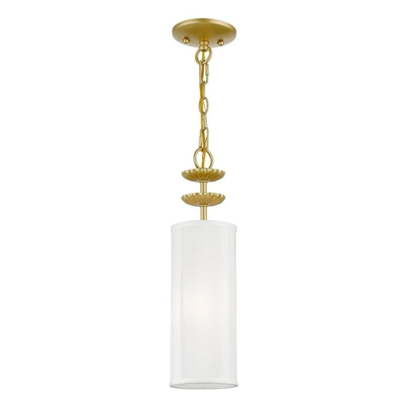 42981-33 Livex Lighting Brookdale - 1 Light Mini Pendant In Transitional Style-18.25 Inches Tall and 5.13 Inches Wide-Soft Gold Finish    -Traditional