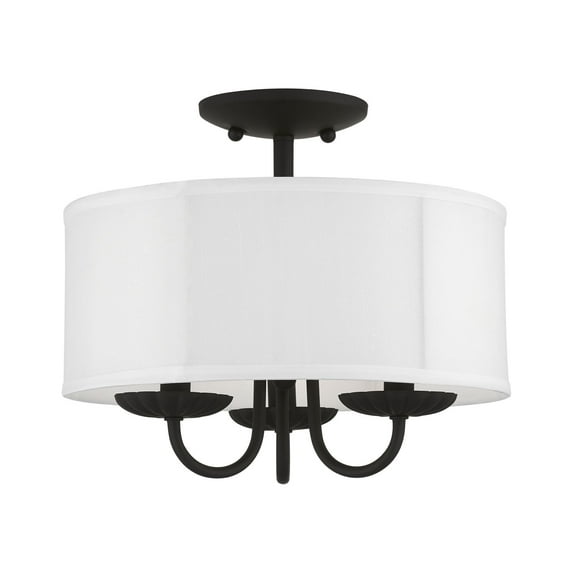 Livex Lighting - Brookdale - 3 Light Semi-Flush Mount In Transitional Style-11