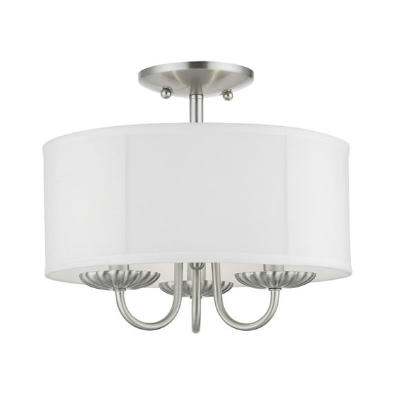 Livex Lighting - Brookdale - 3 Light Semi-Flush Mount In Transitional Style-11