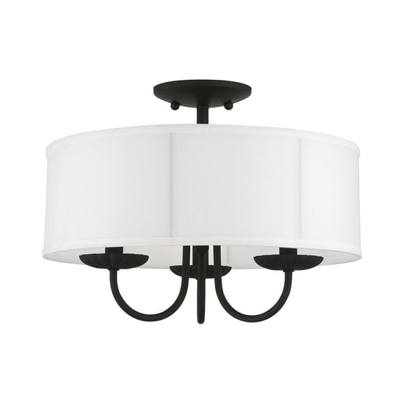 Livex Lighting - Brookdale - 3 Light Semi-Flush Mount In Transitional Style-12