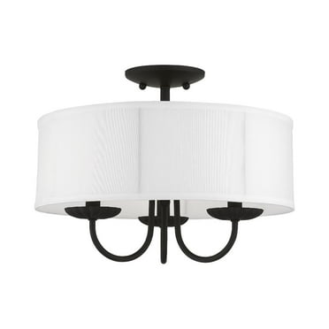 Livex Lighting - Brookdale - 3 Light Semi-Flush Mount In Transitional Style-12