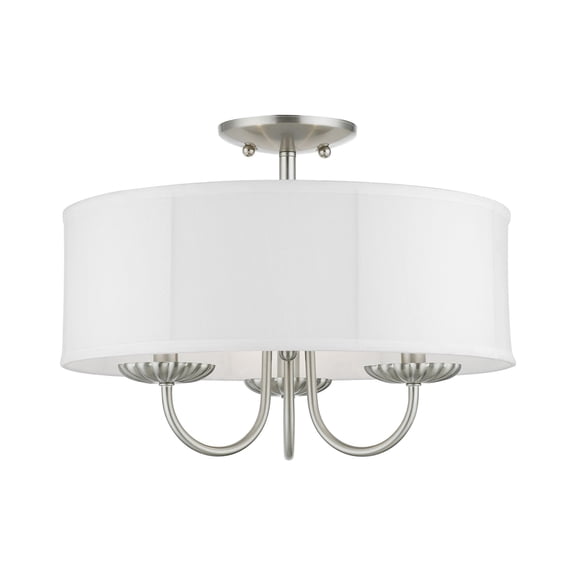 Livex Lighting - Brookdale - 3 Light Semi-Flush Mount In Transitional Style-12
