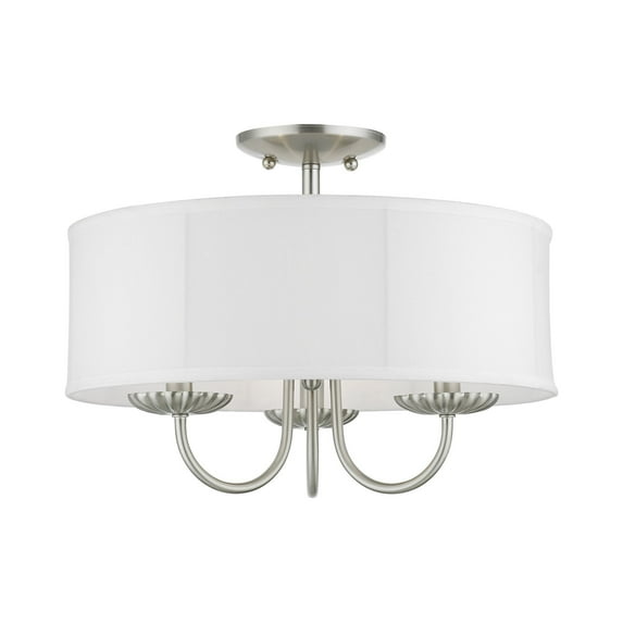 Livex Lighting - Brookdale - 3 Light Semi-Flush Mount In Transitional Style-12