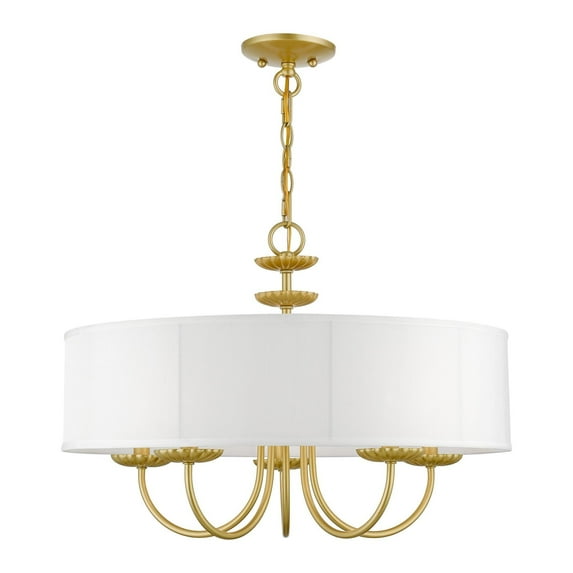 42985-33 Livex Lighting Brookdale - 5 Light Pendant In Transitional Style-16.5 Inches Tall and 23 Inches Wide-Soft Gold Finish -Traditional