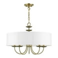thumbnail image 1 of 42985-01 Livex Lighting Brookdale - 5 Light Pendant In Transitional Style-16.5 Inches Tall and 23 Inches Wide-Antique Brass Finish    -Traditional, 1 of 10