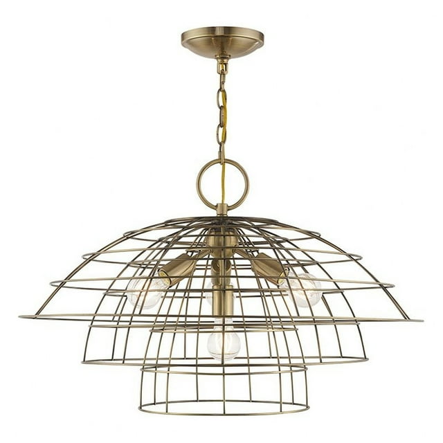 Livex Lighting - Brooklyn - 4 Light Chandelier in Industrial Style - 28 Inches