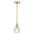 thumbnail image 1 of 47071-08-Livex Lighting-Brussels - 1 Light Pendant-17 Inches Tall and 7 Inches Wide-Natural Brass Finish    -Traditional Installation, 1 of 2