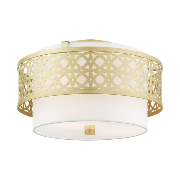 Livex Lighting - Calinda - 3 Light Semi-Flush Mount in Glam Style - 16 Inches