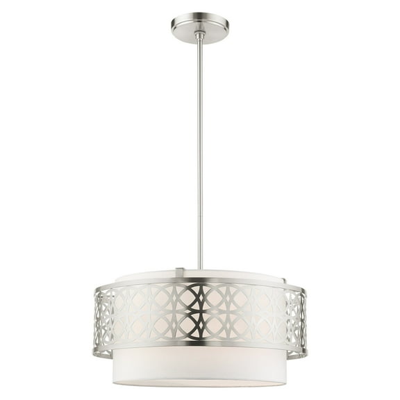 49865-91 Livex Lighting Calinda - 4 Light Pendant in Glam Style - 20.25 Inches wide by 18 Inches high-Brushed Nickel Finish    -Traditional