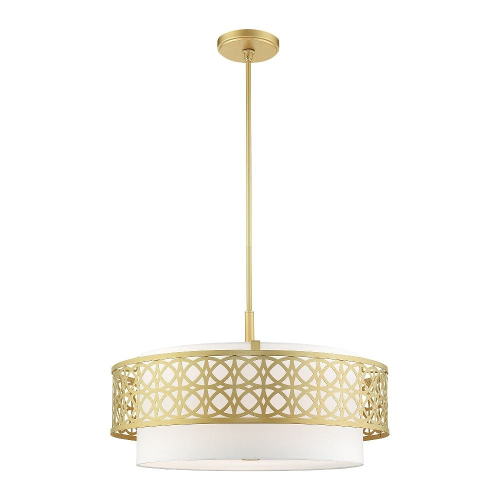 Calinda Soft Gold 5-Light Drum Pendant Chandelier