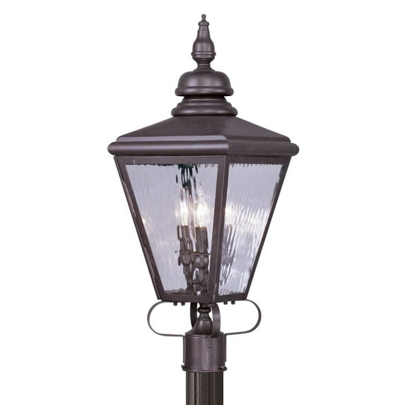 Livex Lighting - Cambridge - Three Light Outdoor Post Head - 11 Inches wide by