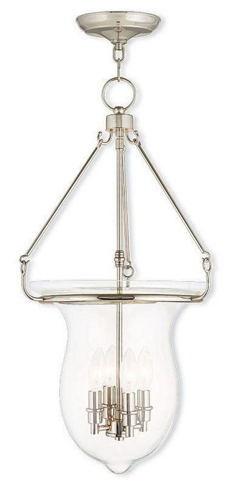 Canterbury Polished Nickel 4-Light Glass Jar Pendant