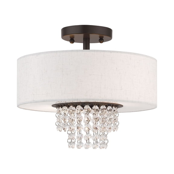 Livex Lighting Carlisle 2 Light Semi Flush Mount in English Bronze