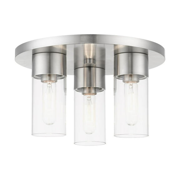48762-91 Livex Lighting Carson - 3 Light Flush Mount In Contemporary Style-8.25 Inches Tall and 14 Inches Wide