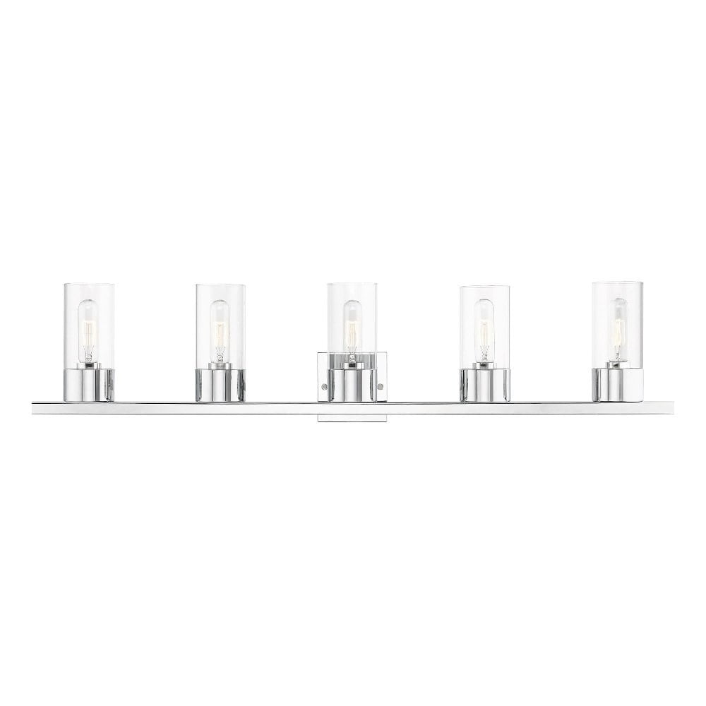 Carson Polished Chrome 5-Light Vanity Sconce with Clear Glass
