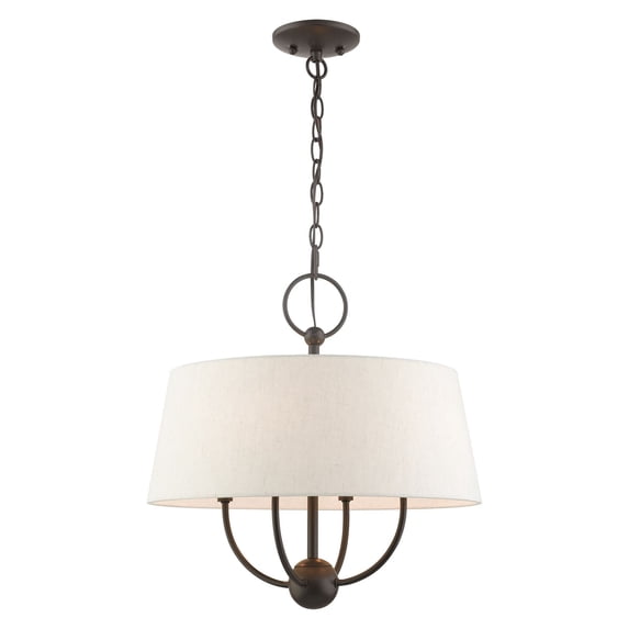 49444-92 Livex Lighting Cartwright - 4 Light Pendant in Modern Farmhouse Style - 18 Inches wide by 18.75 Inches high-English Bronze Finish