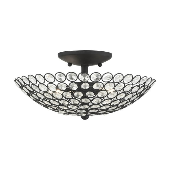 Livex Lighting - Cassandra - 2 Light Semi-Flush Mount in Glam Style - 13 Inches
