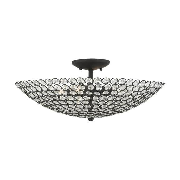 Livex Lighting - Cassandra - 4 Light Semi-Flush Mount in Glam Style - 19.75