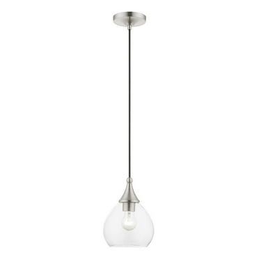 46501-91-Livex Lighting-Catania - 1 Light Mini Pendant In Transitional Style-15 Inches Tall and 7 Inches Wide-Brushed Nickel Finish    -Traditional