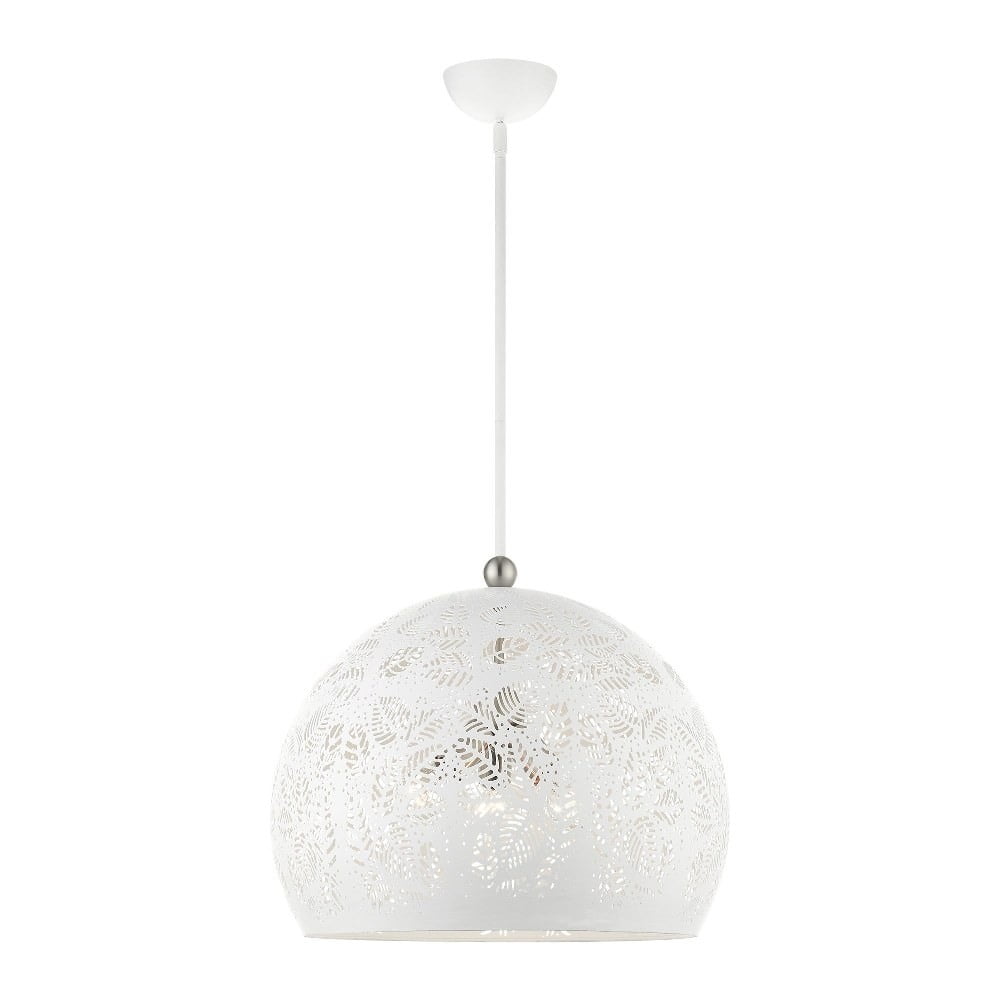 Chantilly Bohemian White and Brushed Nickel 3-Light Globe Pendant