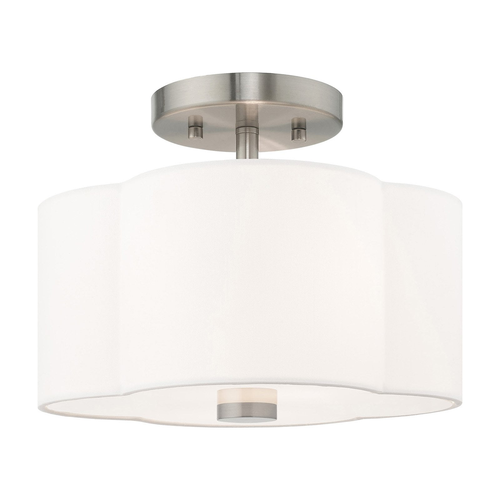 Chelsea Brushed Nickel 2-Light Indoor/Outdoor Drum Ceiling Fixture