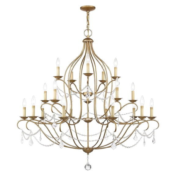 Livex Lighting Chesterfield Chandelier in Antique Gold Leaf
