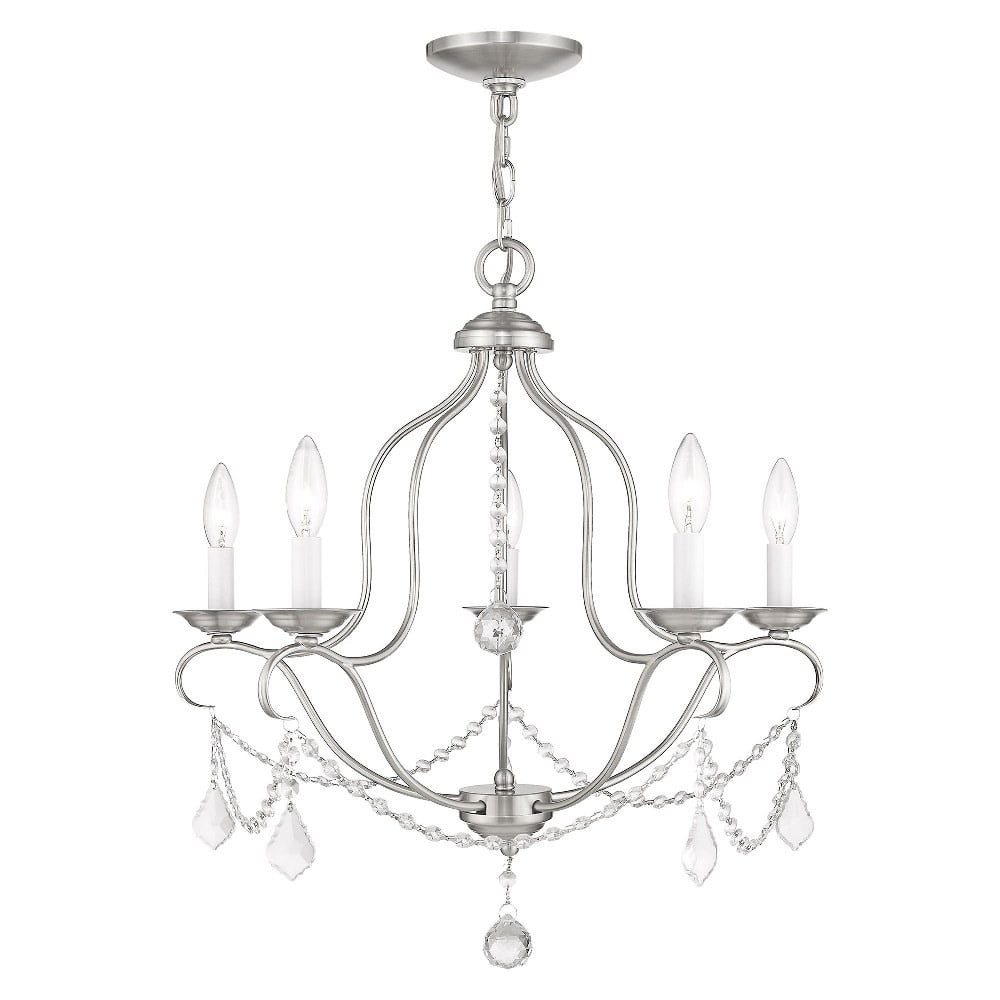 Brushed Nickel 5-Light Mini Candle Chandelier