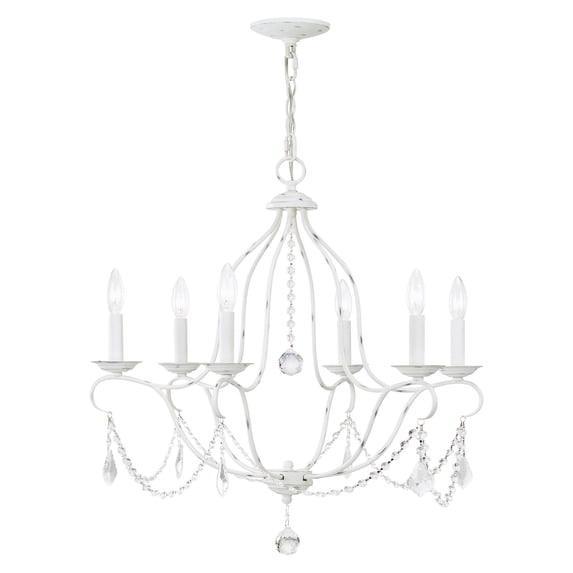 Livex Lighting Chesterfield Chandelier in Antique White