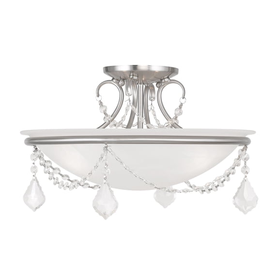 Livex Lighting Chesterfield Ceiling Mount in Brushed Nickel