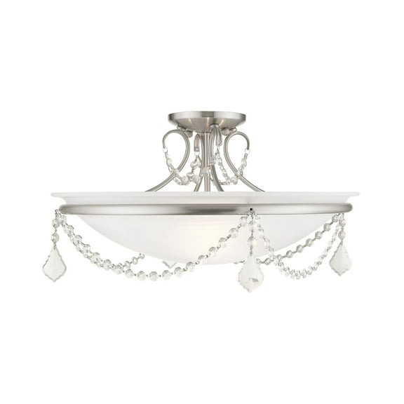Livex Lighting Chesterfield Ceiling Mount in Brushed Nickel