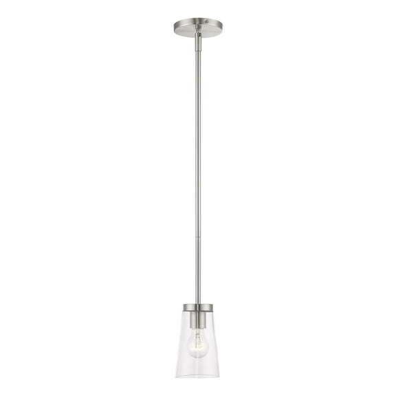 46717-91 Livex Lighting Cityview - 1 Light Mini Pendant In Contemporary Style-15 Inches Tall and 4.75 Inches Wide-Brushed Nickel Finish