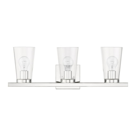 17623-05 Livex Lighting Cityview - 3 Light Bath Vanity In Contemporary Style-8 Inches Tall and 22.5 Inches Wide-Polished Chrome Finish