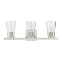 17623-91-Livex Lighting-Cityview - 3 Light Bath Vanity In Contemporary Style-8 Inches Tall and 22.5 Inches Wide-Brushed Nickel Finish