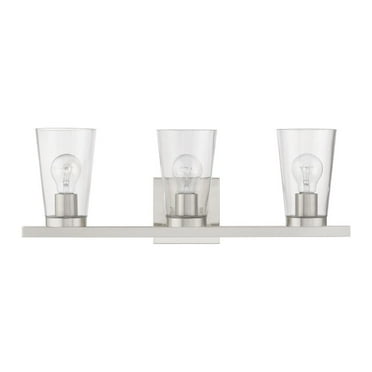 17623-91-Livex Lighting-Cityview - 3 Light Bath Vanity In Contemporary Style-8 Inches Tall and 22.5 Inches Wide-Brushed Nickel Finish