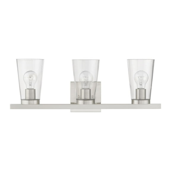 17623-91 Livex Lighting Cityview - 3 Light Bath Vanity In Contemporary Style-8 Inches Tall and 22.5 Inches Wide-Brushed Nickel Finish
