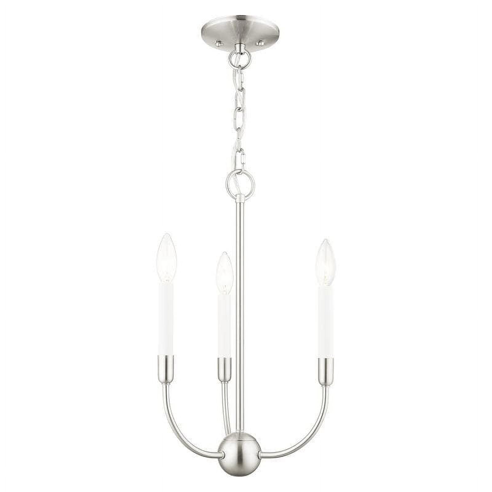 Elegant Brushed Nickel 3-Light Chandelier with Crystal Accents