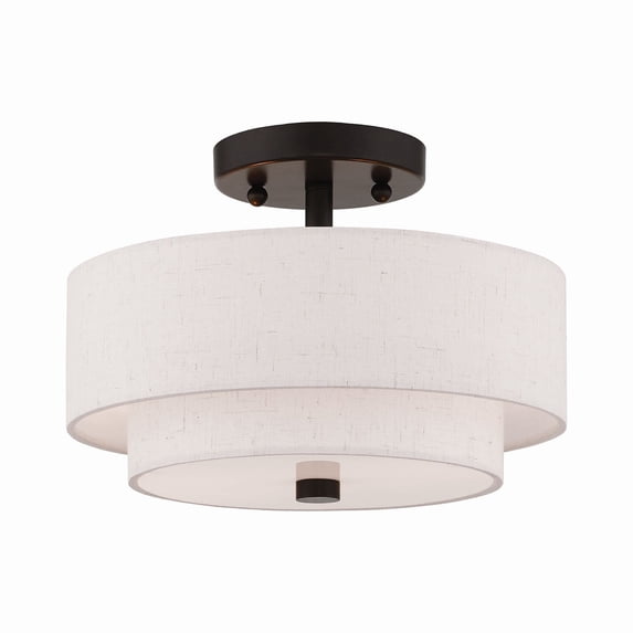 Livex Lighting - Meridian - 2 Light Semi-Flush Mount In Transitional Style-8.25