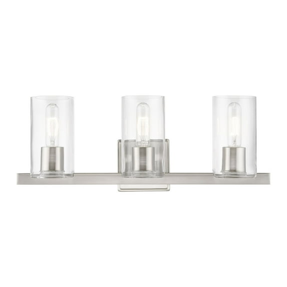 18033-91 Livex Lighting Clarion - 3 Light Bath Vanity In Contemporary Style-8.75 Inches Tall and 22.5 Inches Wide-Brushed Nickel Finish