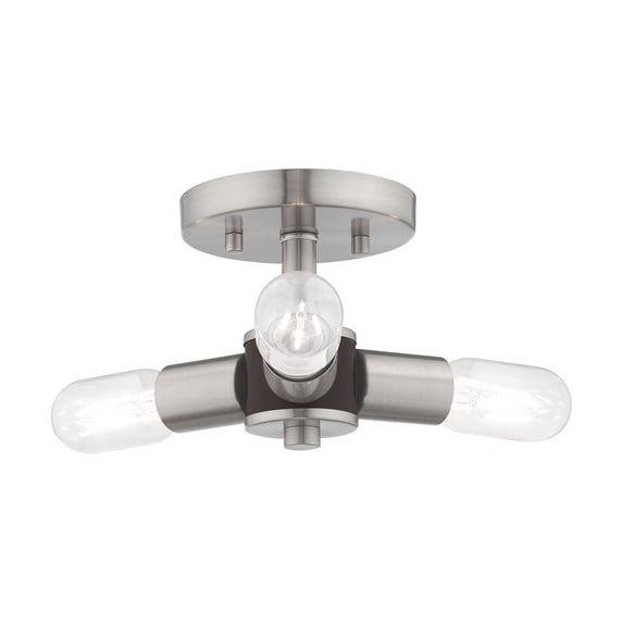 Livex Lighting - Copenhagen - 3 Light Flush Mount in Mid Century Modern Style -
