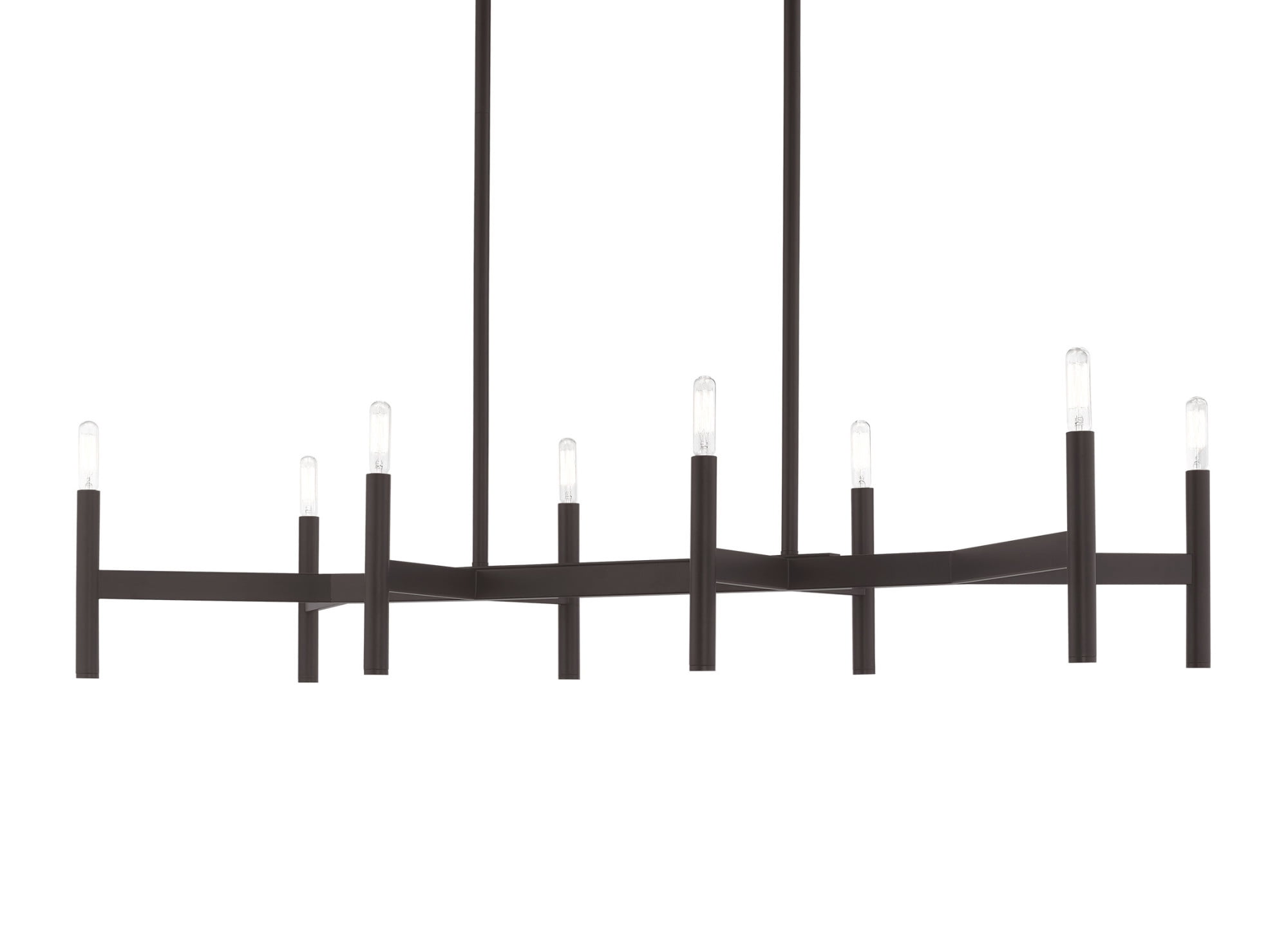 Copenhagen Bronze 8-Light Industrial Linear Chandelier