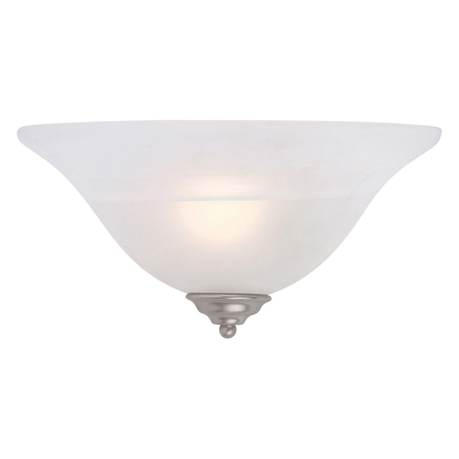 Brushed Nickel Wall Sconce with White Alabaster Glass