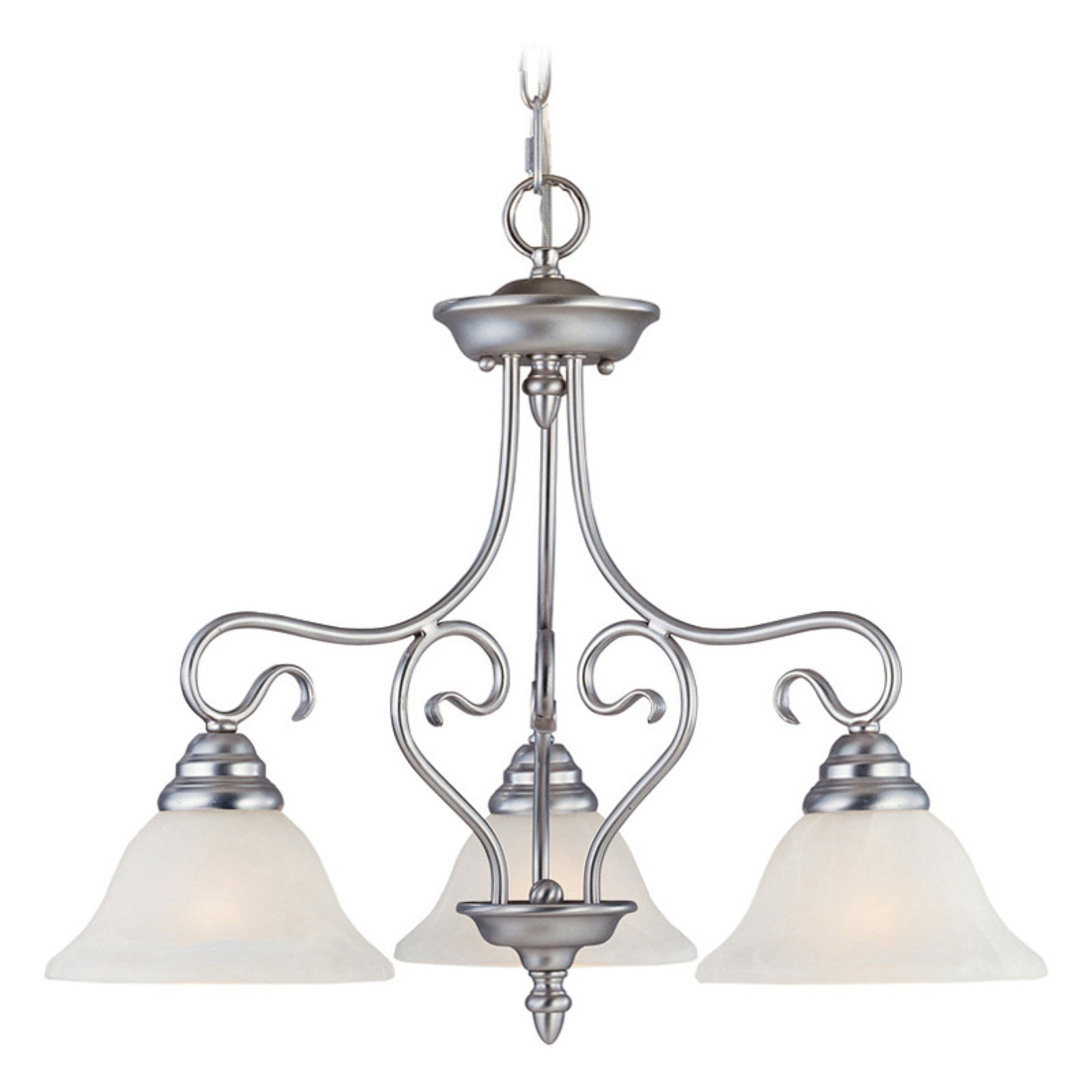 Elegant Coronado Brushed Nickel Chandelier with Alabaster Glass Shades
