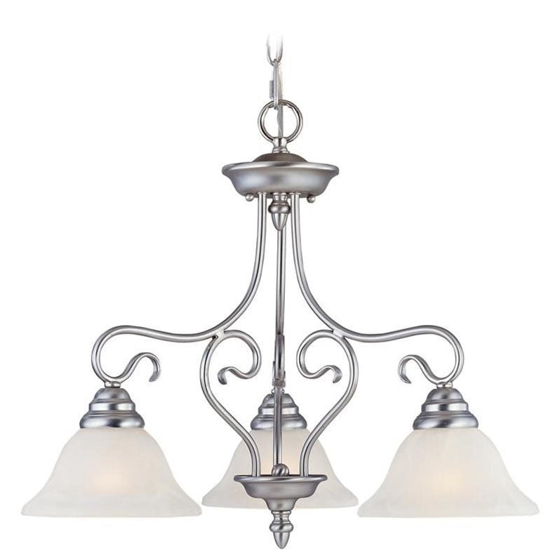 Elegant Coronado Brushed Nickel Chandelier with Alabaster Glass Shades