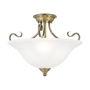 Livex Lighting Coronado Ceiling Mount in Antique Brass