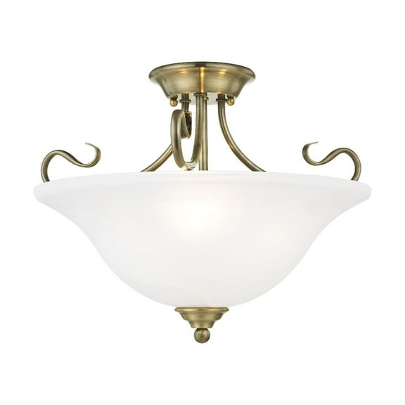 Livex Lighting Coronado Ceiling Mount in Antique Brass