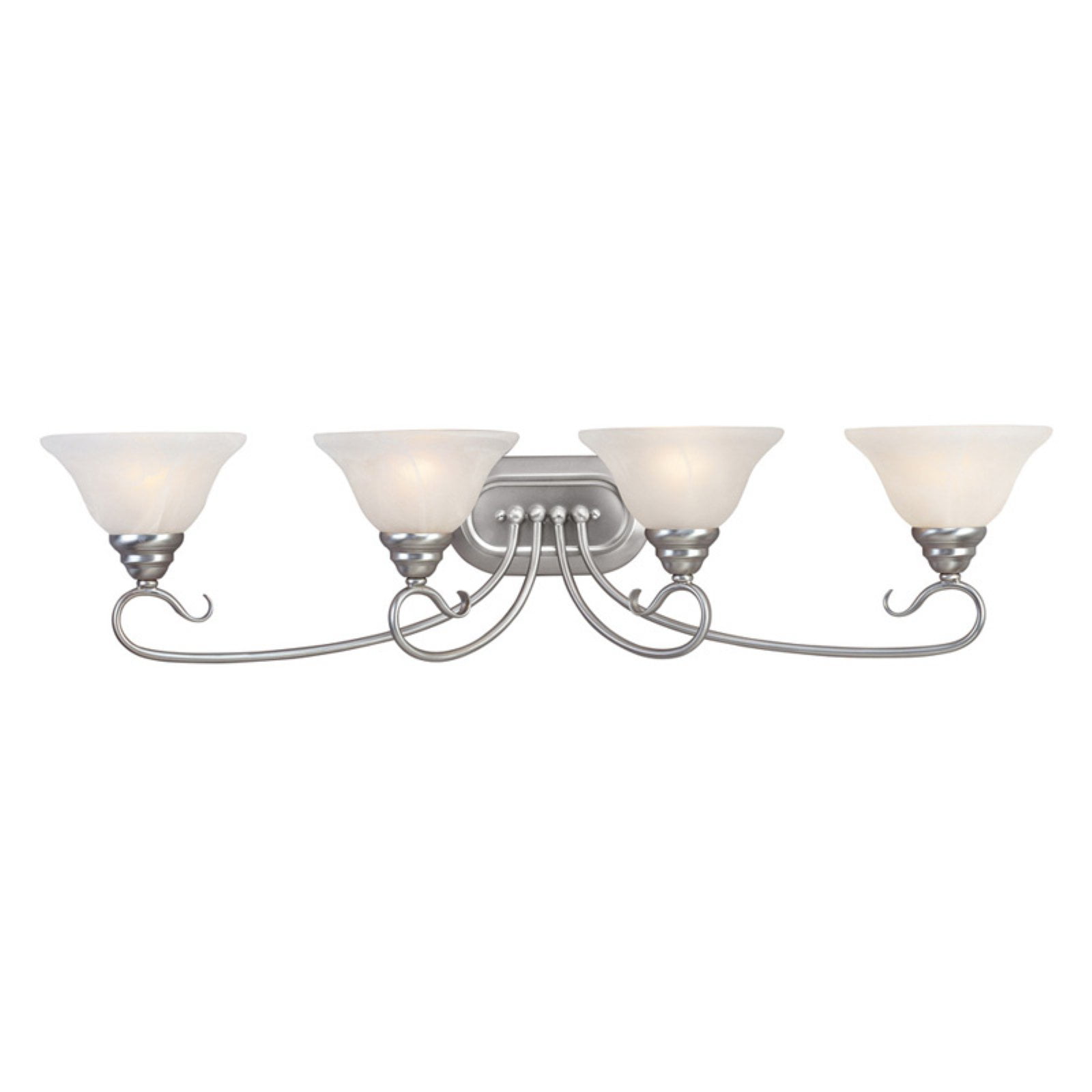 Coronado Brushed Nickel 4-Light Bath Vanity with White Alabaster Glass