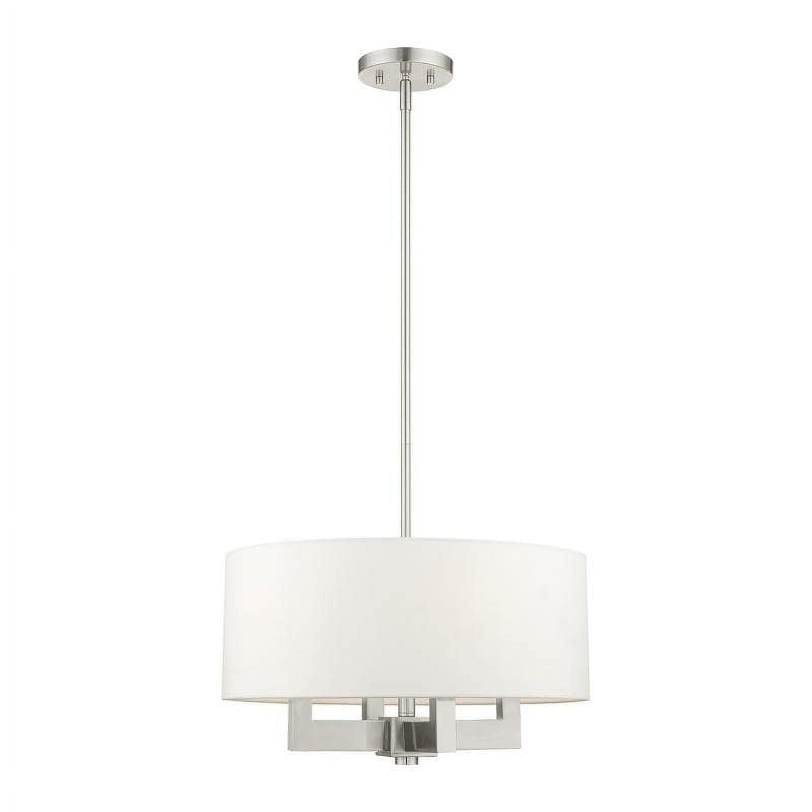 Mini Cresthaven Brushed Nickel 4-Light Chandelier with Crystal Accents