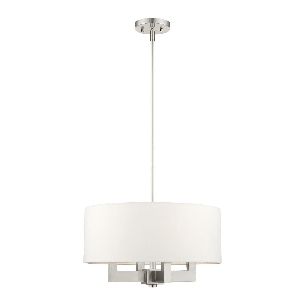 Mini Cresthaven Brushed Nickel 4-Light Chandelier with Crystal Accents